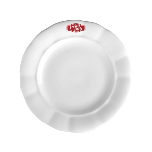 Teller Bernice 19 cm Porzellan mit einfarbigem PrintPub-Logo auf der Vorderseite.