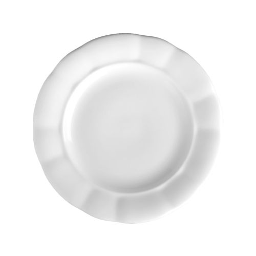 Weißer Teller Bernice 19 cm in der Vorderansicht, mit glatter Oberfläche und runder Form.