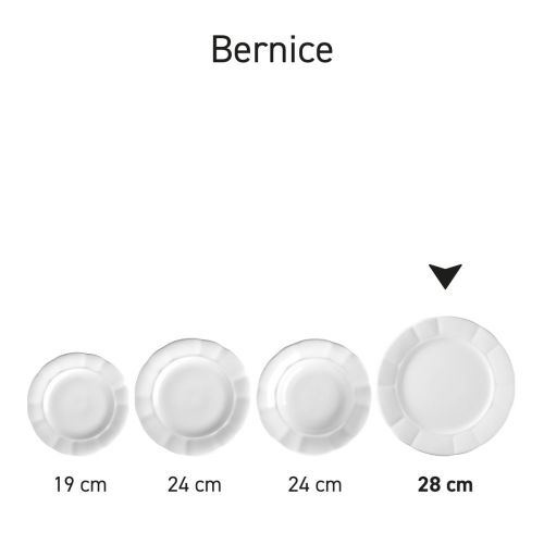 Serie von Tellern Bernice in Porzellan ordentlich nebeneinander angeordnet.