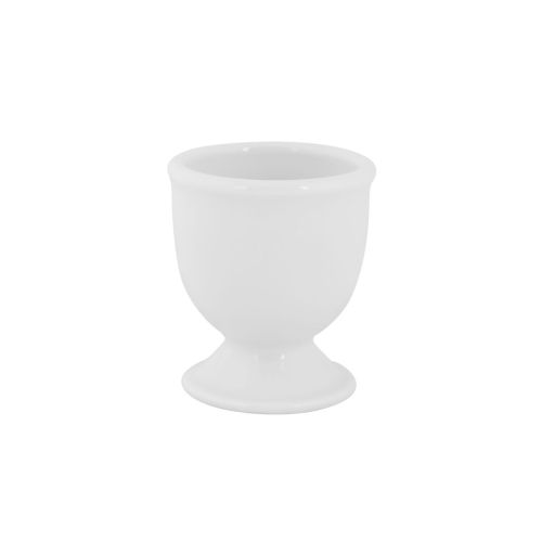 Eierbecher Essentials in Vorderansicht, weißes Tafelgeschirr zum Servieren von gekochten Eiern.