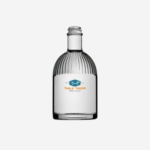 Flasche Florence 0,35 Liter mit TableTrend-Logo in mehreren Farben, sichtbar auf der Vorderseite der Flasche.
