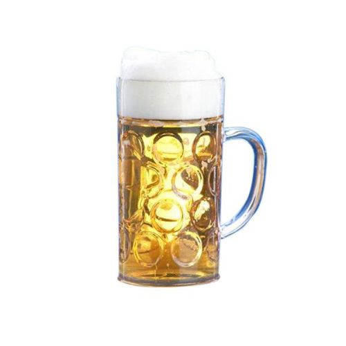 Plastik Bierkrug Oktober 100 cl. Dieser transparente Bierkrug kann bedruckt oder graviert werden.