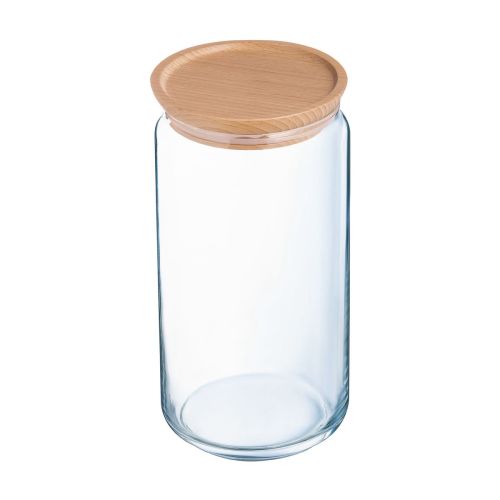 Glass mit Deckel 1,5 Liter, klares Vorratsglas für Küche und Aufbewahrung.