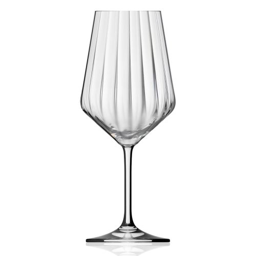 Melody lines Weinglas 53 cl aus transparentem Glas, Vorderansicht zeigt den hohen Stiel und den geräumigen Kelch.