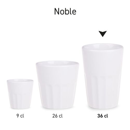 Serie von edlen Tassen aus Porzellan, die fein säuberlich nebeneinander angeordnet sind.