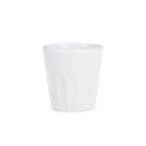 Vorderansicht der Noble Becher 9 cl. aus Porzellan mit glatter Oberfläche und kompaktem Espressoformat.