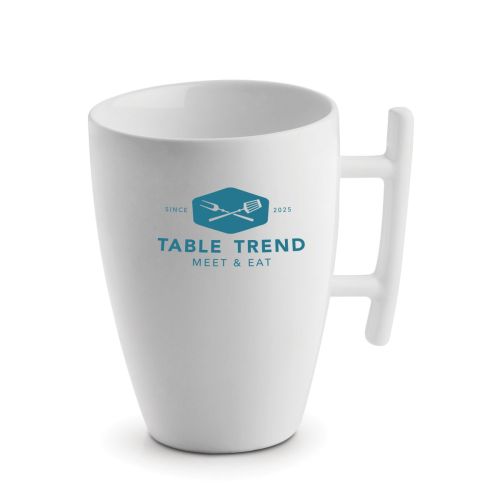 Squito Becher 30 cl aus Porzellan mit TableTrend Logo in einer Farbe auf der Vorderseite.