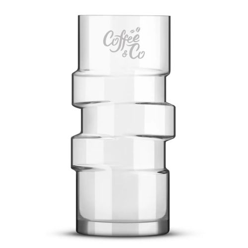 The Glitch Longdrink 40 cl. mit eingraviertem CoffeeCo-Logo auf der Vorderseite.