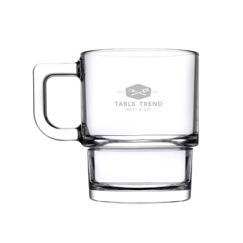 Teeglas Hill 32 cl. mit eingraviertem TableTrend-Logo auf der Vorderseite.