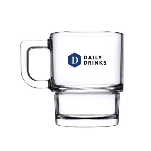 Teeglas Hill 32 cl. mit farbigem DailyDrinks-Logo auf der Vorderseite.