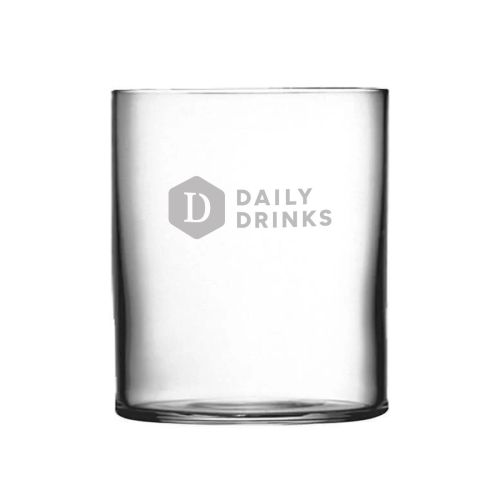 Top Class Becherglas von 37 cl mit DailyDrinks Logo als Gravur auf der Vorderseite, transparentes Trinkglas mit Detail.