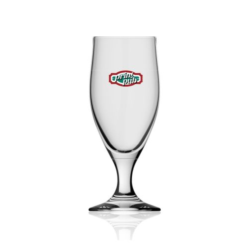 Bierglas Avano 27 cl. mit mehrfarbigem PrintPub-Logo auf der Vorderseite bedruckt