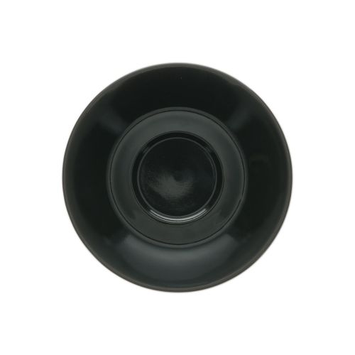 Baristo Coffee Cappuccino Dish, 15,5 cm, aus schwarzem Porzellan, in der Vorderansicht.