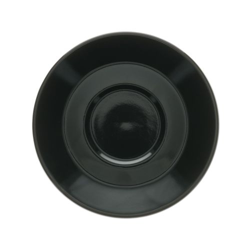 Baristo Latte Dish, 16,5 cm, aus schwarzem Porzellan, in der Frontalansicht von oben.