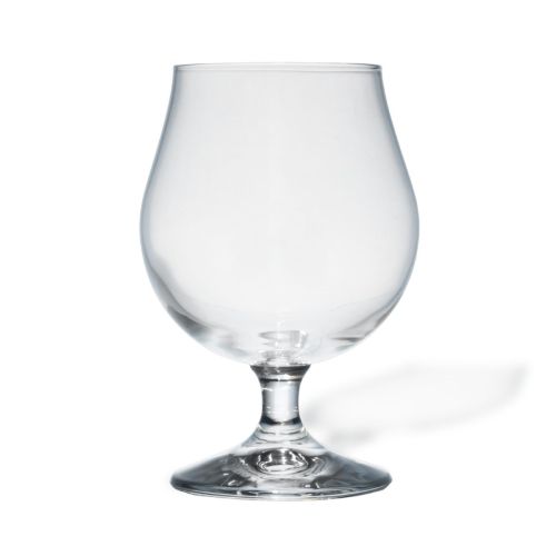 Abgebildet gerade von vorne Bierglas Breughel 38 cl. zylindrisches Glas mit glatter Oberfläche und breiter Öffnung.