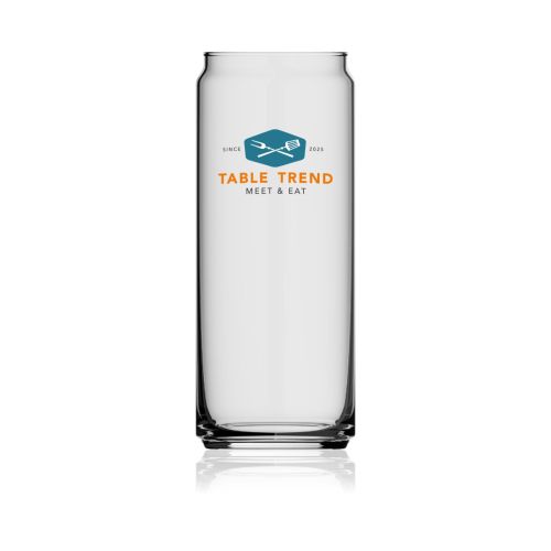 Bierglas Can 33 cl. mit mehrfarbigem TableTrend-Logo auf der Vorderseite