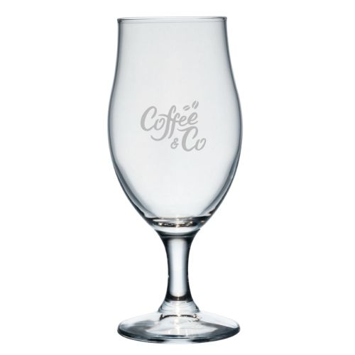 Bierglas Executive 53 cl. mit eingraviertem CoffeeCo-Logo auf der Vorderseite