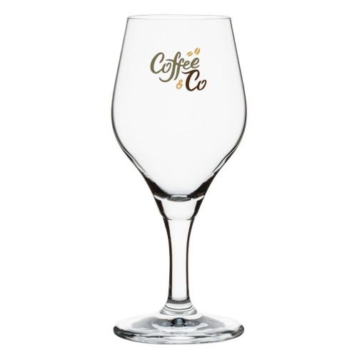 Bierglas Ronceva auf Fuß 57 cl Glas mit mehrfarbigem CoffeeCo-Logo auf der Vorderseite