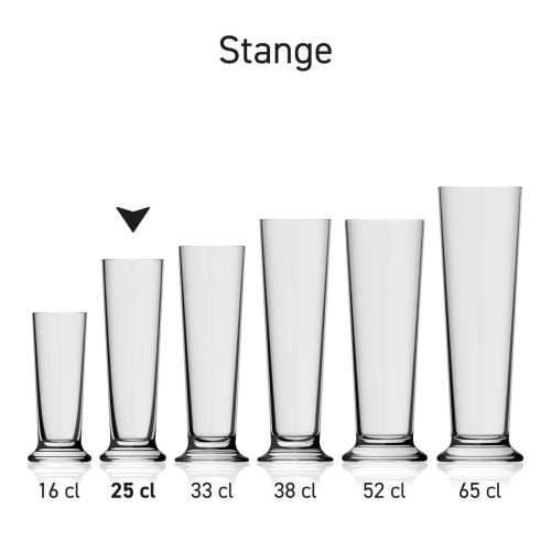 Bierglas „Stange“, 25 cl, aus einer Serie; mehrere Exemplare nebeneinander abgebildet