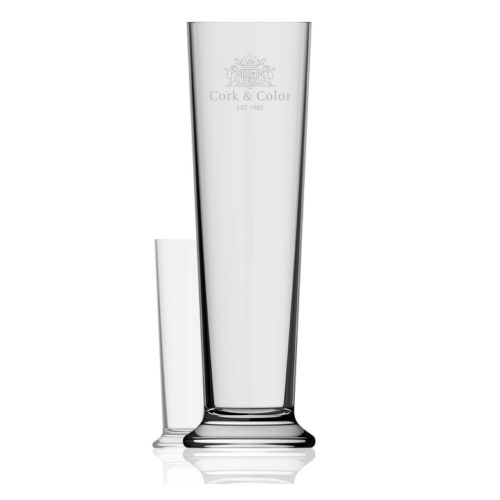 Bierglas Stange XXL 3,0 Liter transparentes Glas, mit eingraviertem CorkColor-Logo auf der Vorderseite