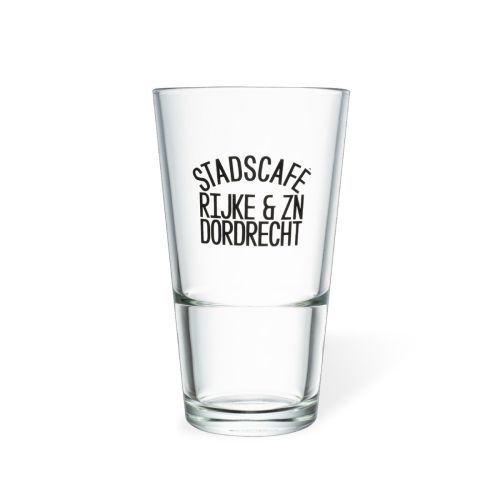 Bierglas Vaasje 25 cl. mit einfarbigem Logo von Rijke &amp; ZN Dordrecht auf der Vorderseite