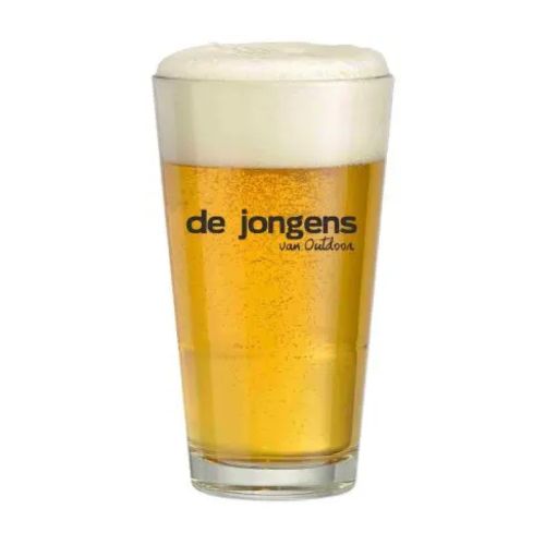 Gefüllte Bierglas Stapelbar 34 cl. mit Logo in Umgebung Einstellung