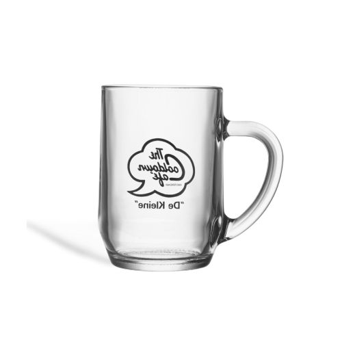 Bierkrug Hayworth 28 cl Glas mit einfarbigem Logo TheCooldownCafé auf der Vorderansicht.