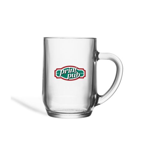 Bierkrug Hayworth 28 cl. bedruckt mit mehrfarbigem PrintPub-Logo auf der Vorderseite des Glases.