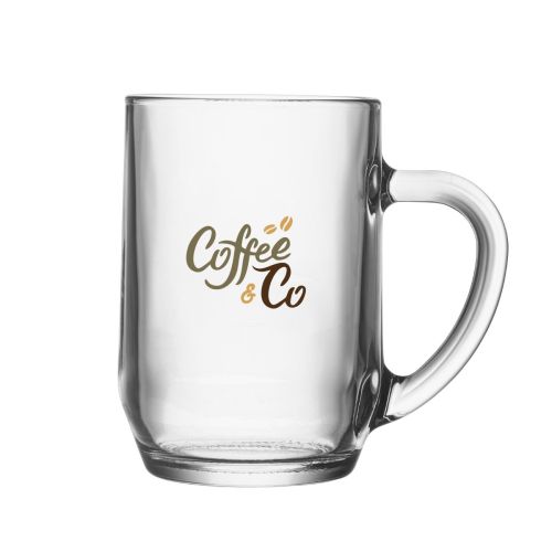 Mehrfarbiges CoffeeCo-Logo auf dem Hayworth-Bierkrug 56 cl, gedruckt auf Glas.