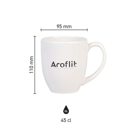 Infografik mit den Produktabmessungen von Big Drink Becher 45 cl aus Porzellan, einschließlich Angaben zu Höhe und Durchmesser. Infografik mit den Produktabmessungen von Big Drink Becher 45 cl aus Porzellan, einschließlich Angaben zu Höhe und Durchmesser.