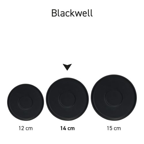 Blackwell Untertasse double espresso 14 cm aus Porzellan, präsentiert in einem kompletten Sortiment an passendem Geschirr.