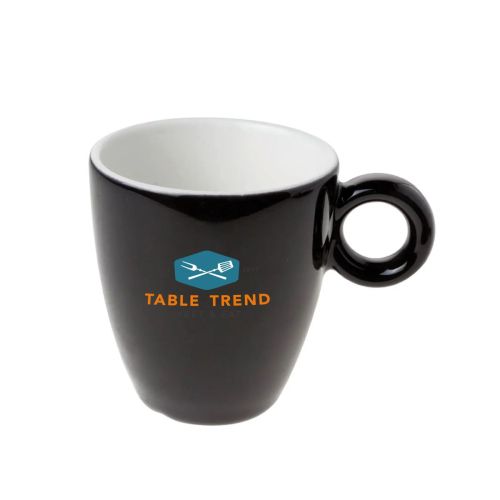 Bola-Becher, 19 cl, aus Porzellan, mit mehrfarbigem TableTrend-Logo auf der Vorderseite
