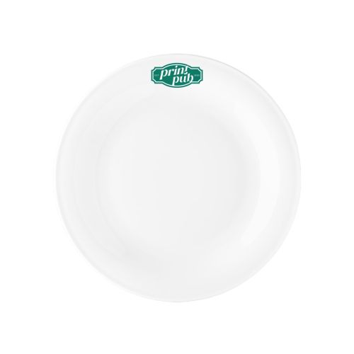 Teller Coup 19 cm Porzellan mit einfarbigem PrintPub-Logo auf der Vorderseite