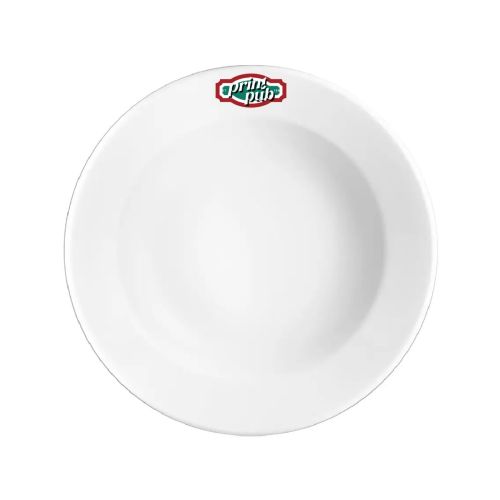 Teller tief 23 cm aus weißem Porzellan mit buntem PrintPub-Logo auf der Oberseite. Teller tief 23 cm aus weißem Porzellan mit buntem PrintPub-Logo auf der Oberseite.