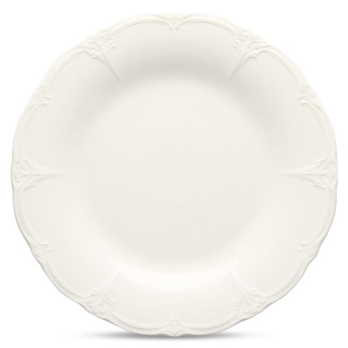 Runder Porzellanteller Retro 32 cm mit glatter Oberfläche und dezent erhöhtem Rand in der Frontalansicht.