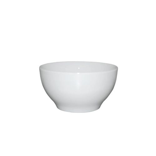 Schüssel weiß 12 cm in der Vorderansicht, mit glatter Wandung und glatter Oberfläche ohne Druck.