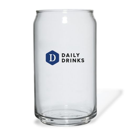 Can-Glas 48 cl mit mehrfarbigem DailyDrinks-Logo auf der Vorderseite