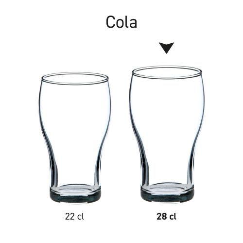 Serienansicht von mehreren Cola-Gläsern in einheitlicher Anordnung. Serienansicht von mehreren Cola-Gläsern in einheitlicher Anordnung.