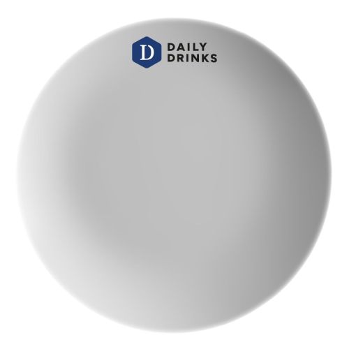 Coupe-Teller Isabelle 30 cm, bedruckt mit dem DailyDrinks-Logo in mehreren Farben auf der Mittelfläche.