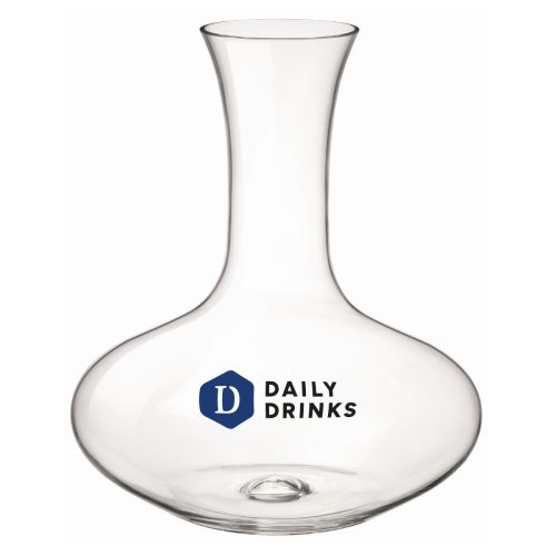 Dekanter Electra 1,6 Liter Glas mit mehrfarbigem DailyDrinks-Logo auf der Vorderseite.