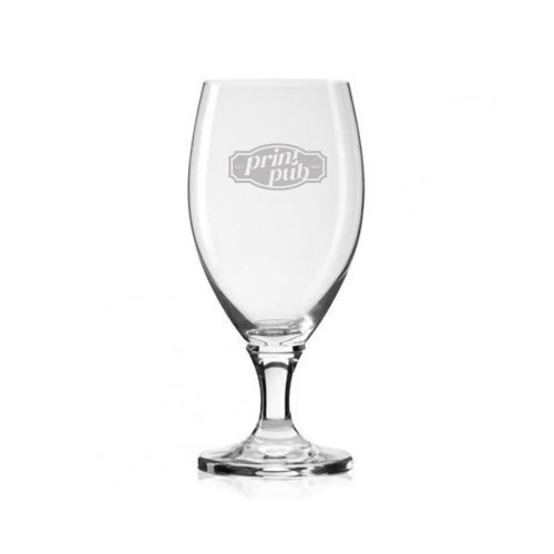 Deister Pokal 25-cl-Draft-Glas mit eingraviertem PrintPub-Logo auf der Frontplatte