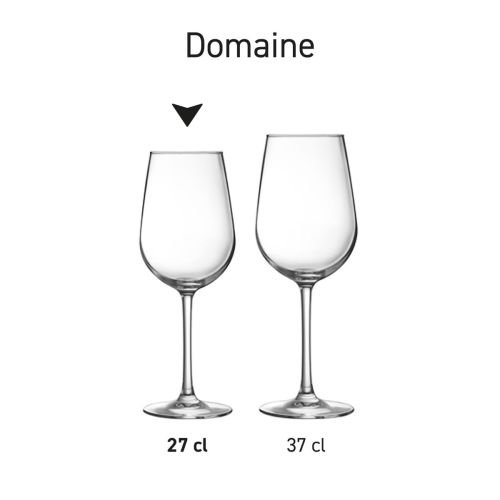 Serienübersicht der Domaine Weingläser, die in mehreren Exemplaren nebeneinander abgebildet sind. Serienübersicht der Domaine Weingläser, die in mehreren Exemplaren nebeneinander abgebildet sind.
