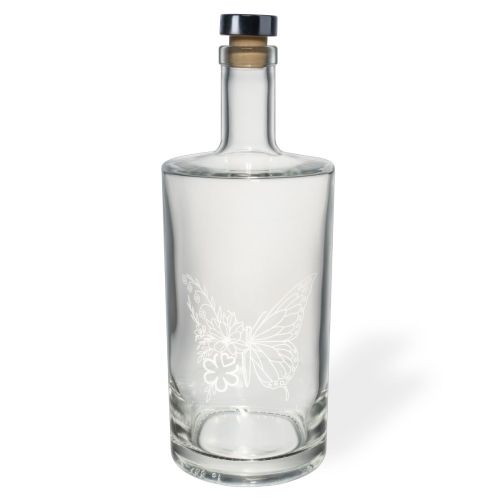 Neos-Flasche, 1,0 Liter, mit Korkverschluss, aus Glas, mit eingraviertem ghd-Logo auf der Vorderseite