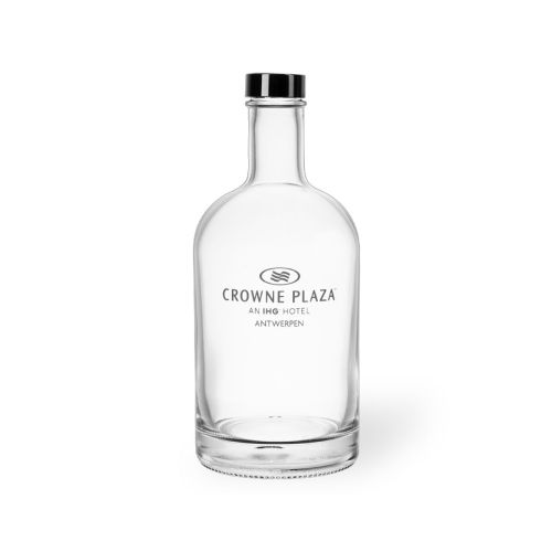 Glasflasche „Oslo“, 0,5 Liter, mit einfarbigem Crowne Plaza-Logo auf der Vorderseite