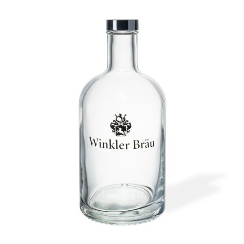 Flasche Oslo 0,7 Liter mit einfarbigem Logo von Winkler Bräu auf der Vorderseite