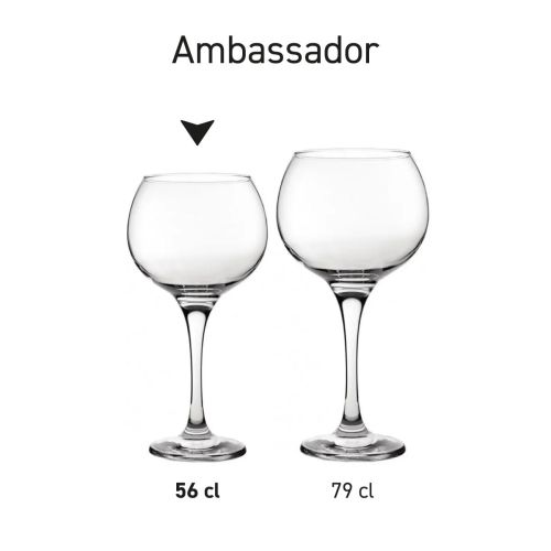 Serienübersicht der Gin Tonic Gläser Ambassador mit identischem Design in verschiedenen Größen. Serienübersicht der Gin Tonic Gläser Ambassador mit identischem Design in verschiedenen Größen.