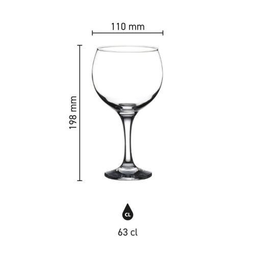 Infografik mit den Produktabmessungen von Gin Tonic Glas Bistro Cubata 63 cl. Infografik mit den Produktabmessungen von Gin Tonic Glas Bistro Cubata 63 cl.