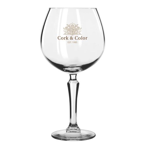Gin Tonic Glas Spksy 58 cl Glas mit mehrfarbigem CorkColor Logo auf der Vorderseite