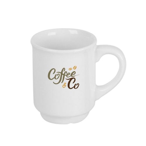 Glühwein Tasse 30 cl. aus Keramik mit mehrfarbigem CoffeeCo-Logo auf der Vorderseite