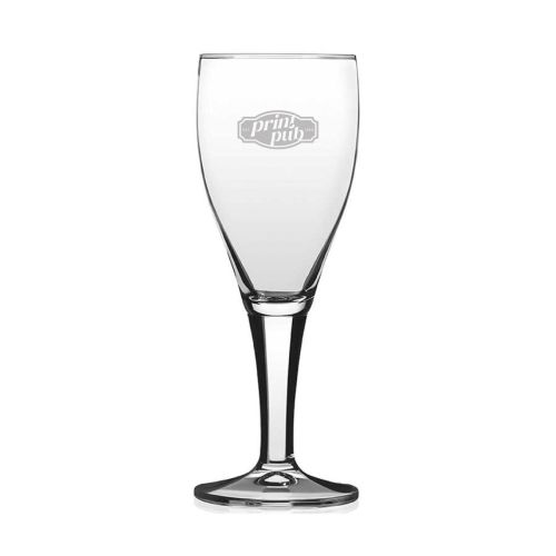 Harzer Pokal 25-cl-Draft-Glas mit eingraviertem PrintPub-Logo auf der Frontplatte